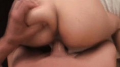 Big breasted brunette loves having a cock deep inside her mouth