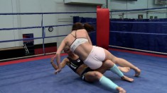 Stunning Betty Saint and hot Sinead wrestle and fuck in the ring