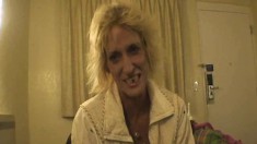 Nasty street hooker puts her mouth to work on a hard shaft POV style